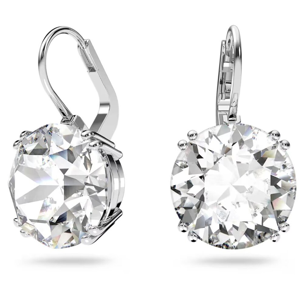 Swarovski Millenia Earrings Round size, White, Rhodium plated